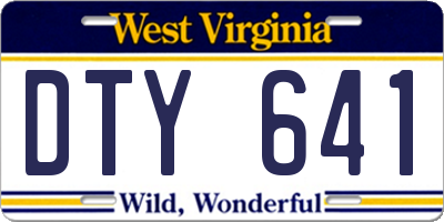 WV license plate DTY641