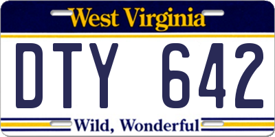WV license plate DTY642