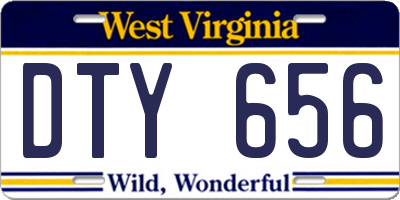 WV license plate DTY656