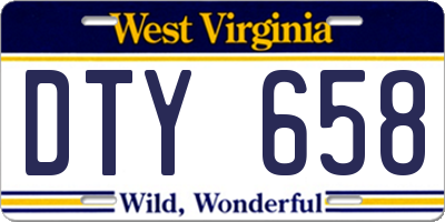 WV license plate DTY658