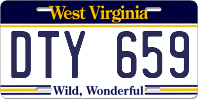 WV license plate DTY659