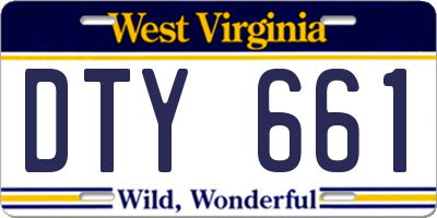 WV license plate DTY661