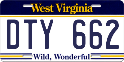 WV license plate DTY662