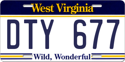 WV license plate DTY677