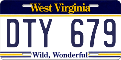 WV license plate DTY679