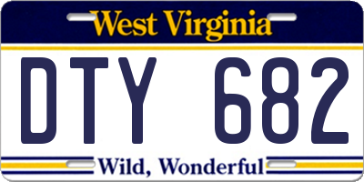 WV license plate DTY682