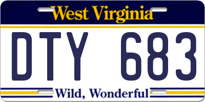 WV license plate DTY683