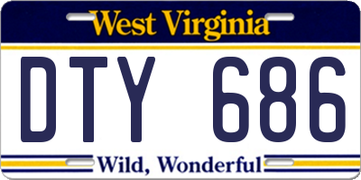 WV license plate DTY686
