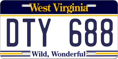 WV license plate DTY688