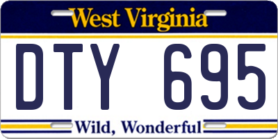 WV license plate DTY695
