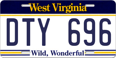 WV license plate DTY696