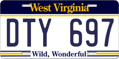WV license plate DTY697