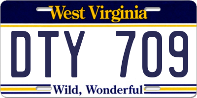 WV license plate DTY709