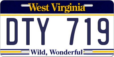 WV license plate DTY719