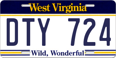 WV license plate DTY724