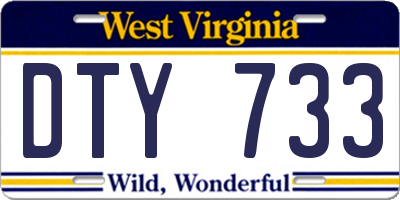 WV license plate DTY733