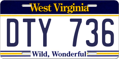 WV license plate DTY736