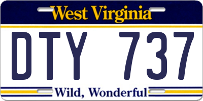 WV license plate DTY737