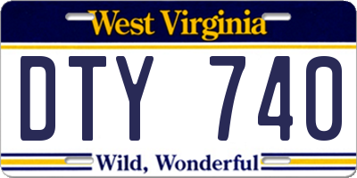 WV license plate DTY740
