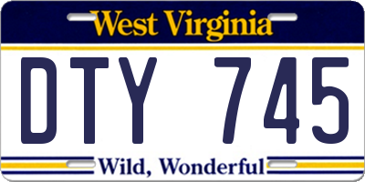 WV license plate DTY745