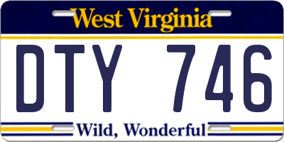 WV license plate DTY746