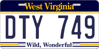 WV license plate DTY749