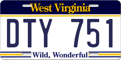 WV license plate DTY751