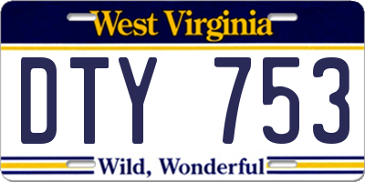 WV license plate DTY753