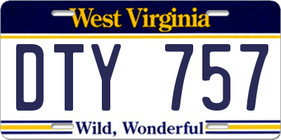 WV license plate DTY757