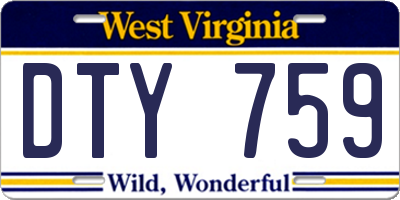 WV license plate DTY759