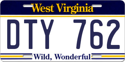 WV license plate DTY762