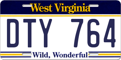 WV license plate DTY764
