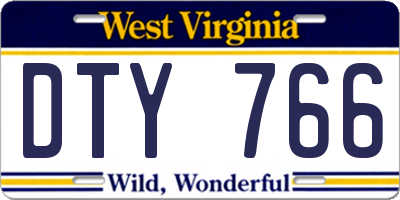 WV license plate DTY766