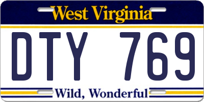 WV license plate DTY769