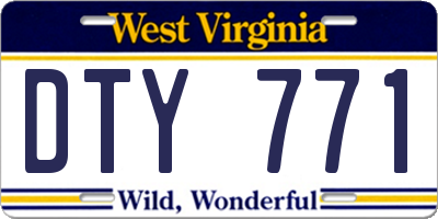 WV license plate DTY771