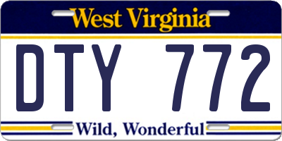 WV license plate DTY772