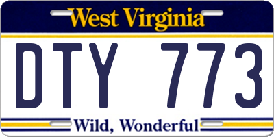 WV license plate DTY773