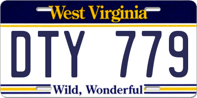 WV license plate DTY779