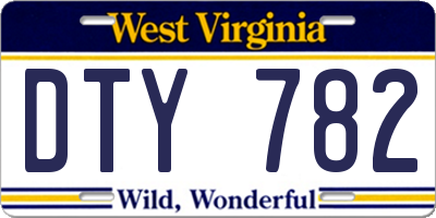 WV license plate DTY782