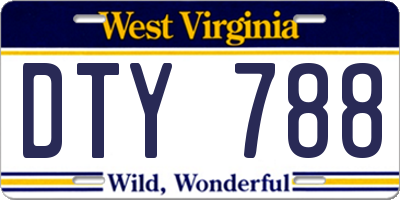 WV license plate DTY788