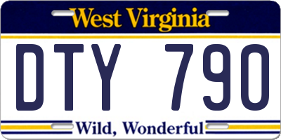 WV license plate DTY790
