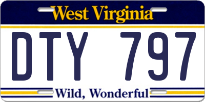 WV license plate DTY797