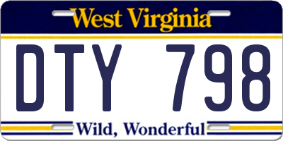 WV license plate DTY798