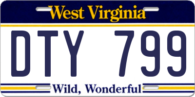 WV license plate DTY799