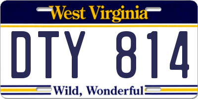 WV license plate DTY814