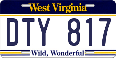 WV license plate DTY817