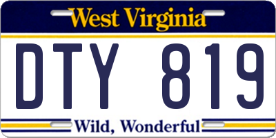 WV license plate DTY819