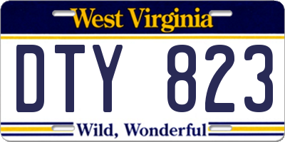 WV license plate DTY823