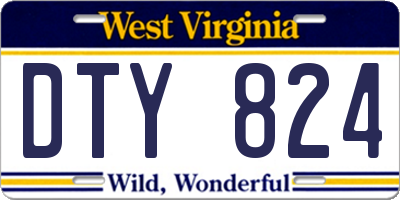 WV license plate DTY824