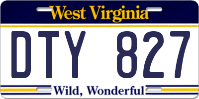 WV license plate DTY827